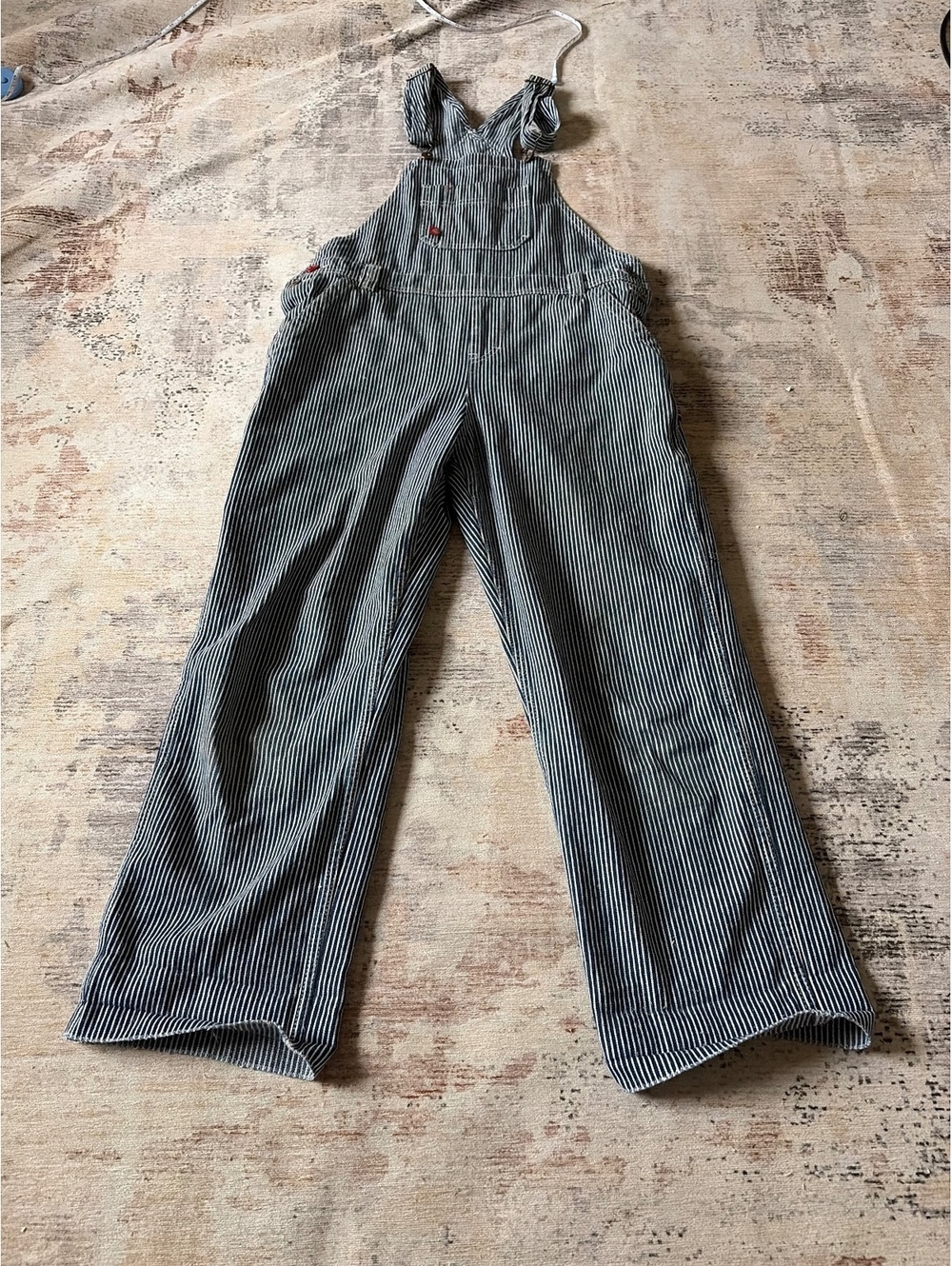 Dickies blue white stripe conductor overalls pants women’s s